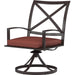 La Jolla Outdoor Swivel Dining Chair by Sunset West in browns. Made from aluminum in a modern style.