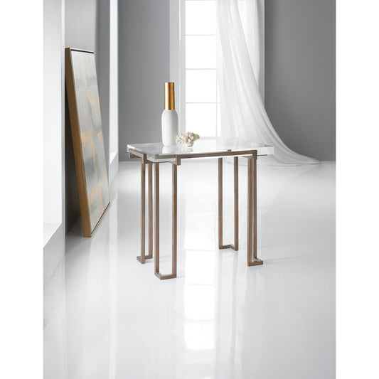 Grove End Table by Hooker Furniture in antique brass. Made from acrylic, iron in a unique style.