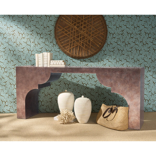 Melange Taj Console by Hooker Furniture in browns and silver. Made from unique in a unique style.