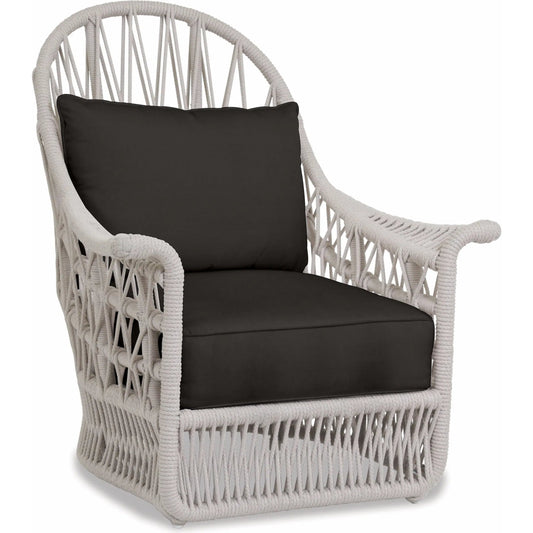 Dana Outdoor Rope Wing Chair in Linen by Sunset West in whites/creams/beiges. Made from olefin rope in a coastal style.
