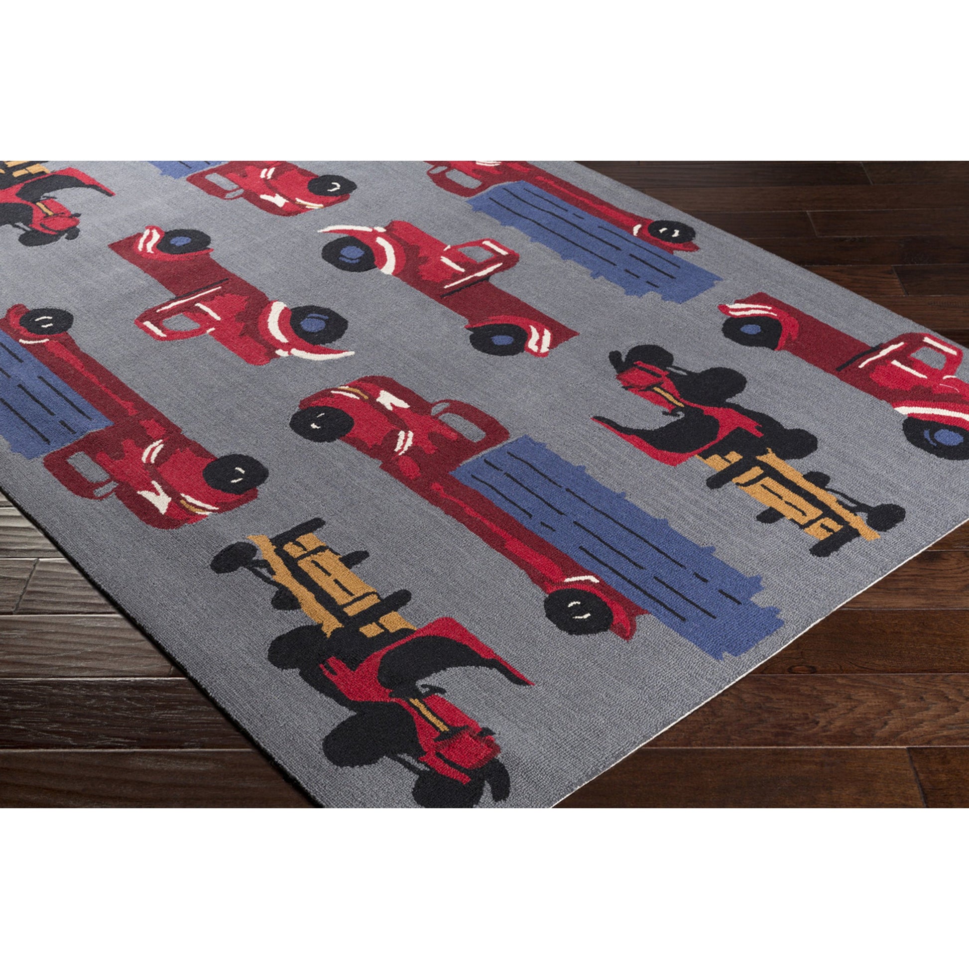 Tic Tac Toe TCT-6004 Indoor/Outdoor Rug by Surya in gray, rust, dark blue, mustard, black, cream. Made from 100% wool in a unique style.