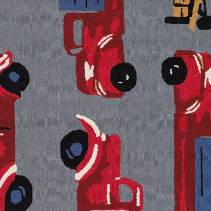 Tic Tac Toe TCT-6004 Indoor/Outdoor Rug by Surya in gray, rust, dark blue, mustard, black, cream. Made from 100% wool in a unique style.