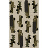 Ivory, Dark Green, Sage, Grass Green, Black / 7'6" x 9'6"
