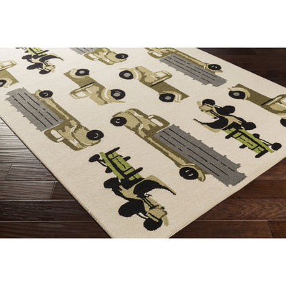 Tic Tac Toe TCT-6004 Indoor/Outdoor Rug by Surya in gray, rust, dark blue, mustard, black, cream. Made from 100% wool in a unique style.