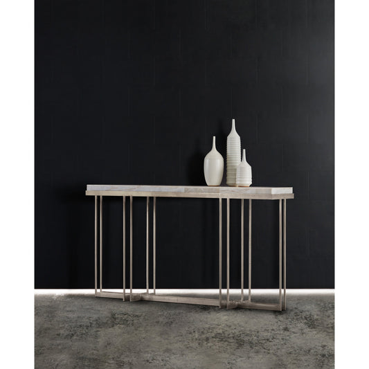 Blaire Console Table by Hooker Furniture in white. Made from tubular steel, onyx in a modern style.