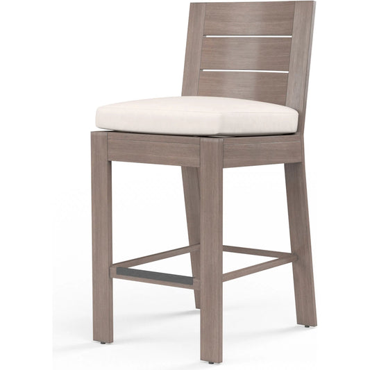 Laguna Outdoor Counter Stool by Sunset West in browns. Made from aluminum in a modern style.