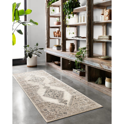 Teagan TEA-02 Rug by Loloi in oatmeal, ivory. Made from high pile: 100% polypropylene, short pile: 100% polyester in a unique style.