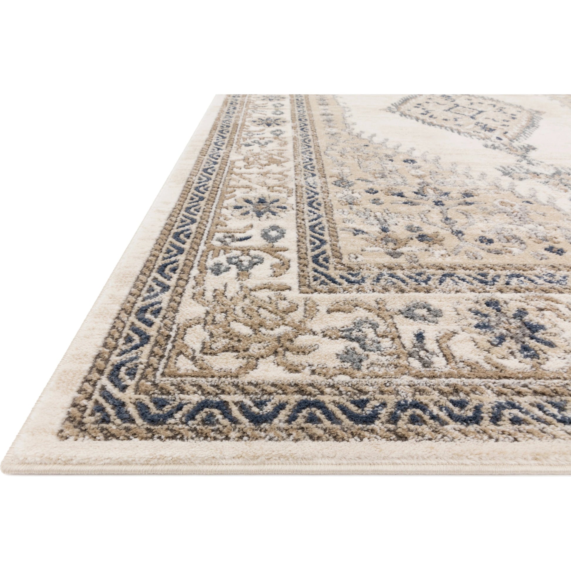 Teagan TEA-02 Rug by Loloi in oatmeal, ivory. Made from high pile: 100% polypropylene, short pile: 100% polyester in a unique styl