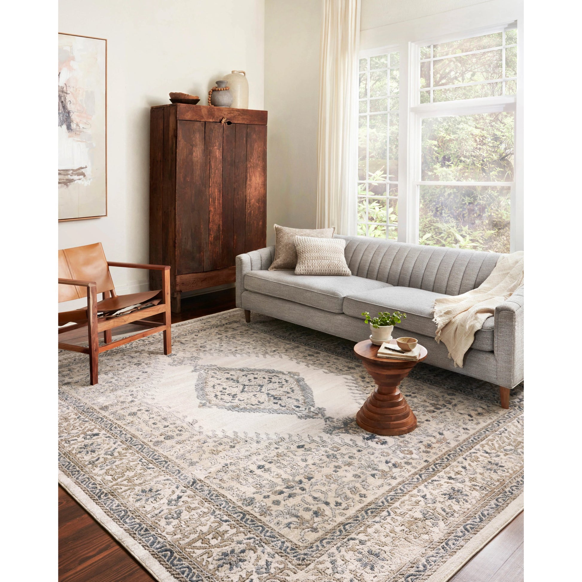 Teagan TEA-02 Rug by Loloi in oatmeal, ivory. Made from high pile: 100% polypropylene, short pile: 100% polyester in a unique style.