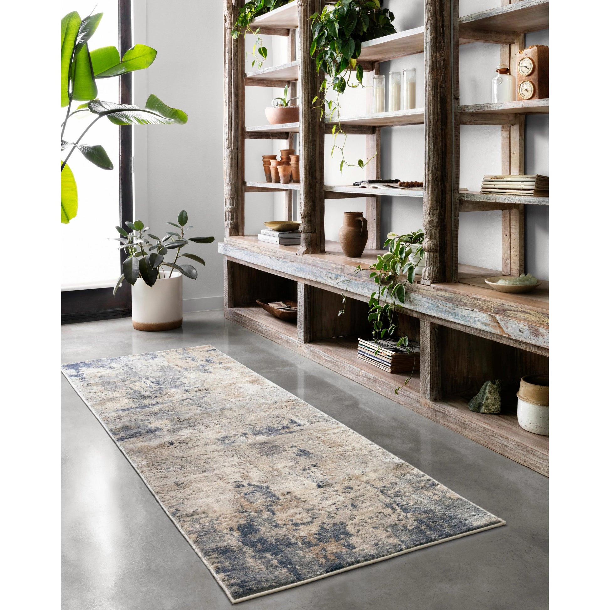 Teagan TEA-06 Rug by Loloi in sand, mist. Made from high pile: 100% polypropylene, short pile: 100% polyester in a unique style.