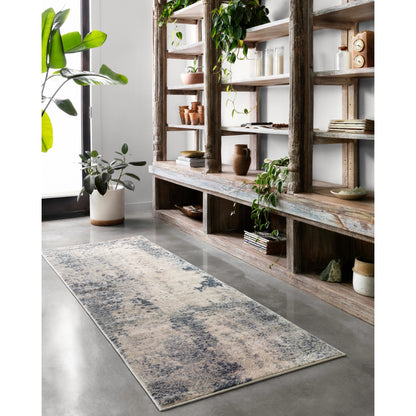Teagan TEA-07 Rug by Loloi in natural, denim. Made from high pile: 100% polypropylene, short pile: 100% polyester in a unique style.