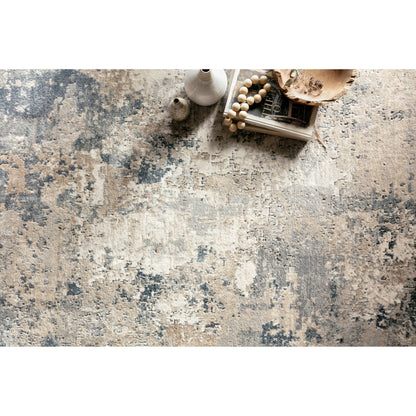 Teagan TEA-07 Rug by Loloi in natural, denim. Made from high pile: 100% polypropylene, short pile: 100% polyester in a unique style.