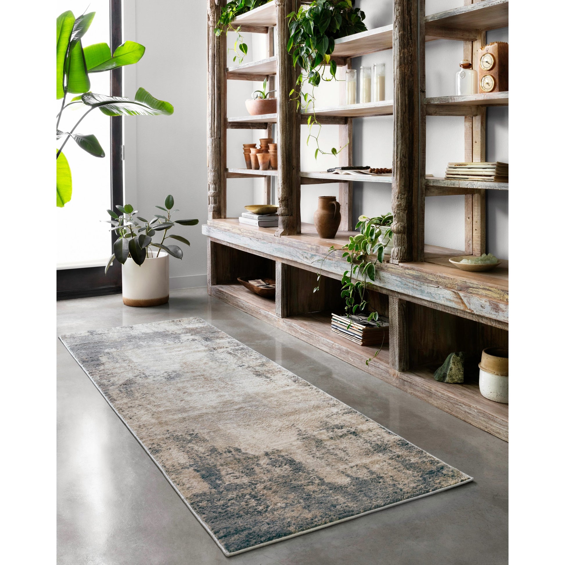 Teagan TEA-08 Rug by Loloi in ivory, mist. Made from high pile: 100% polypropylene, short pile: 100% polyester in a unique style.