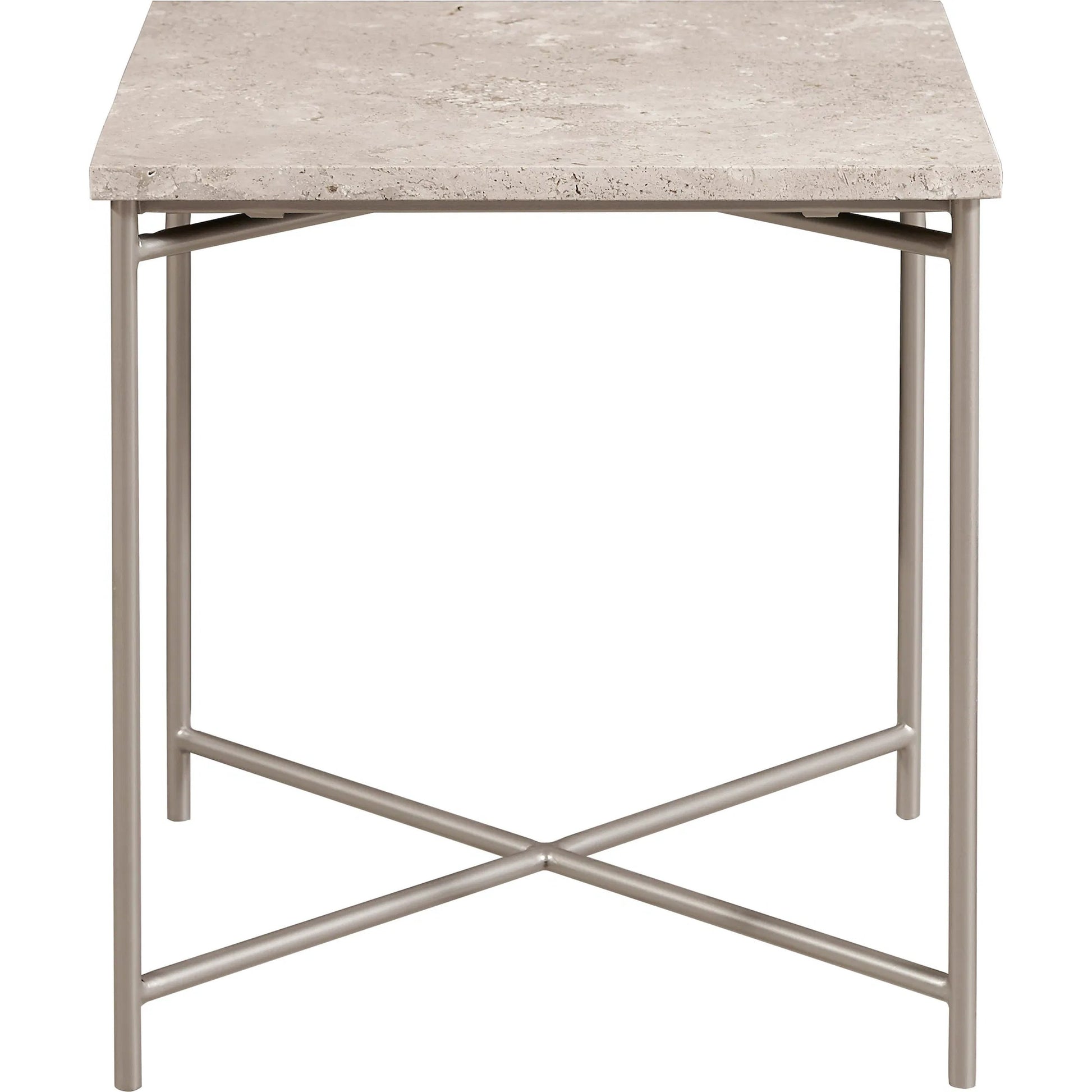 Large Stone Top Nesting Table by Pulaski Furniture in silver. Made from stone in a modern style.