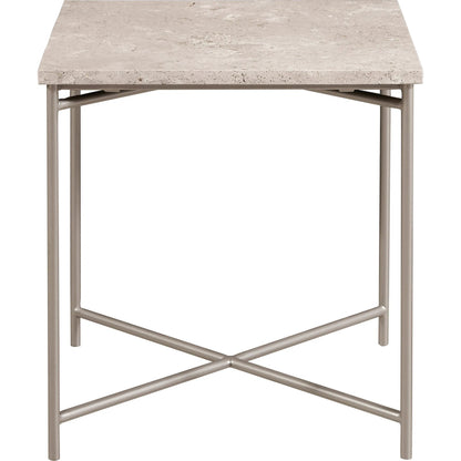Large Stone Top Nesting Table by Pulaski Furniture in silver. Made from stone in a modern style.