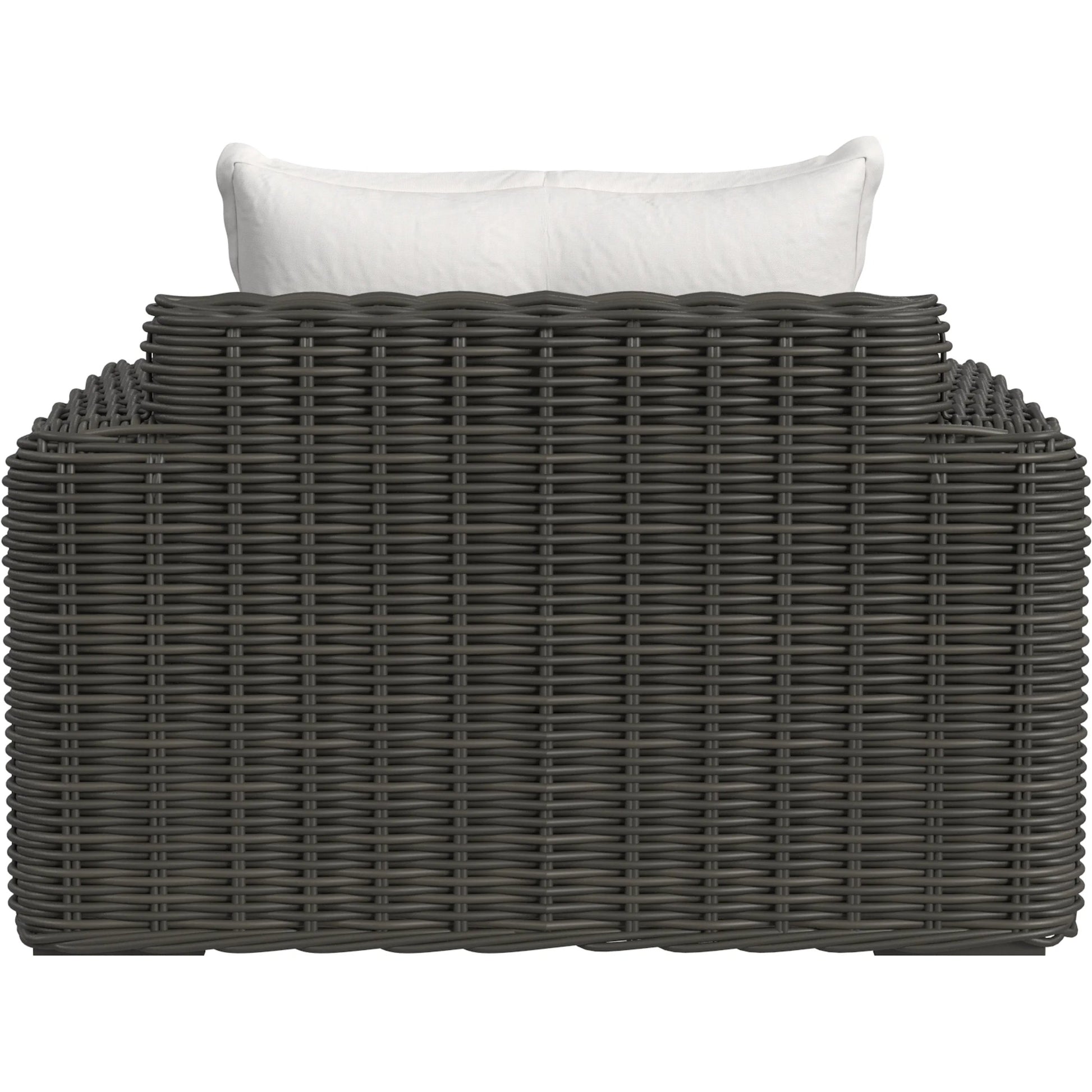 Cabo Outdoor Oversized Club Chair by Sunset West in dark wood. Made from resin wicker in a rustic style.