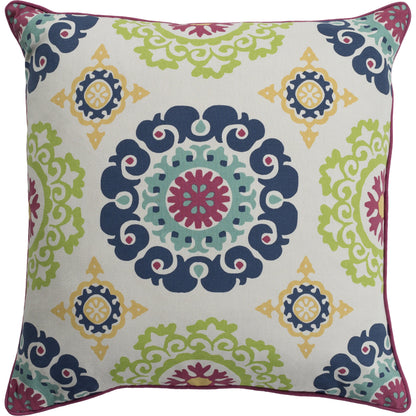 Technicolor Pillow - 28207 by Surya. Made from 100% cotton in a traditional style.