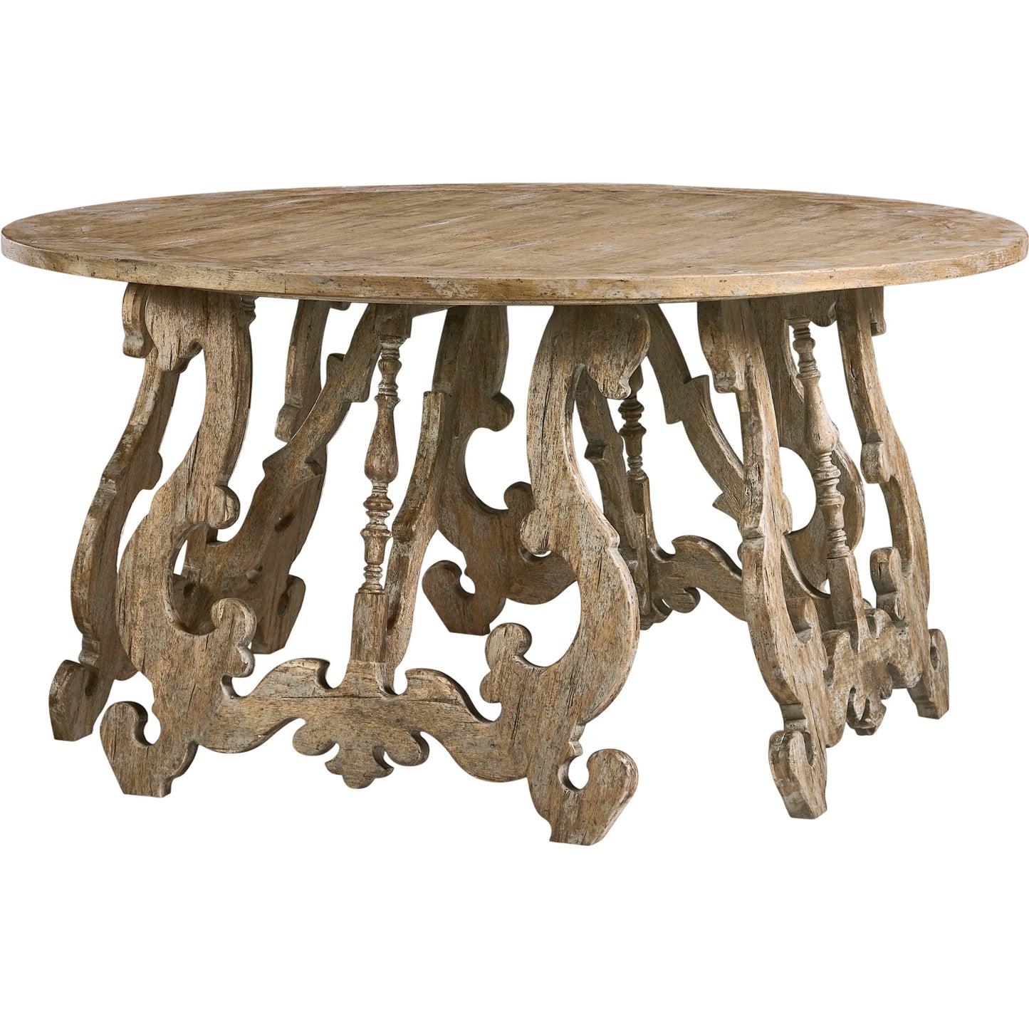 001 SI-2462574 | Primary Silo | Caldera Centre Table by Jonathan Charles in light spain painted walnut. Made from acacia in a traditional style.
