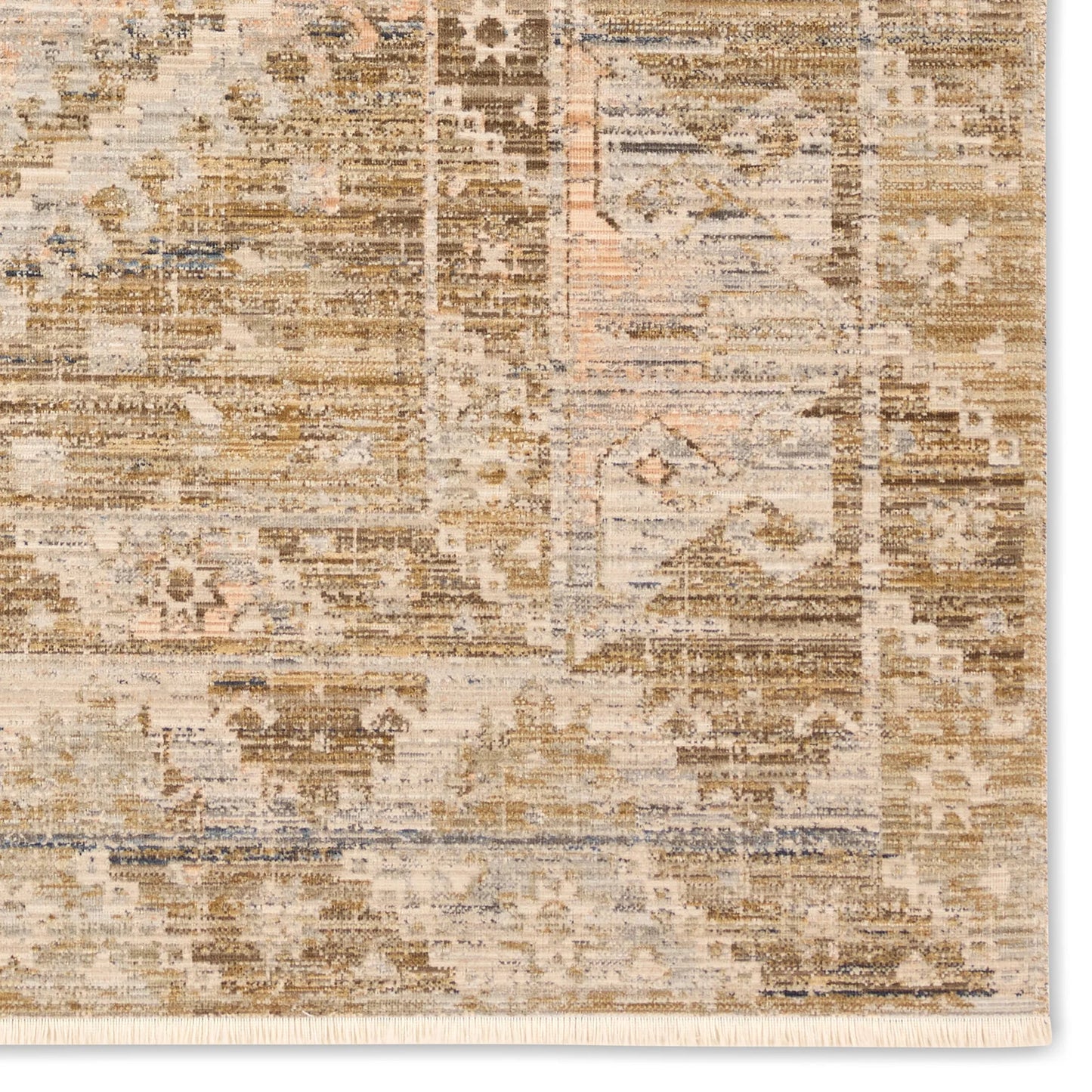 002 SI-2531440,SI-2542885 | Closeup | Tejal TEJ01 Indoor/Outdoor Rug by Jaipur Living in green, tan, beige. Made from 100% polyester in a unique style.