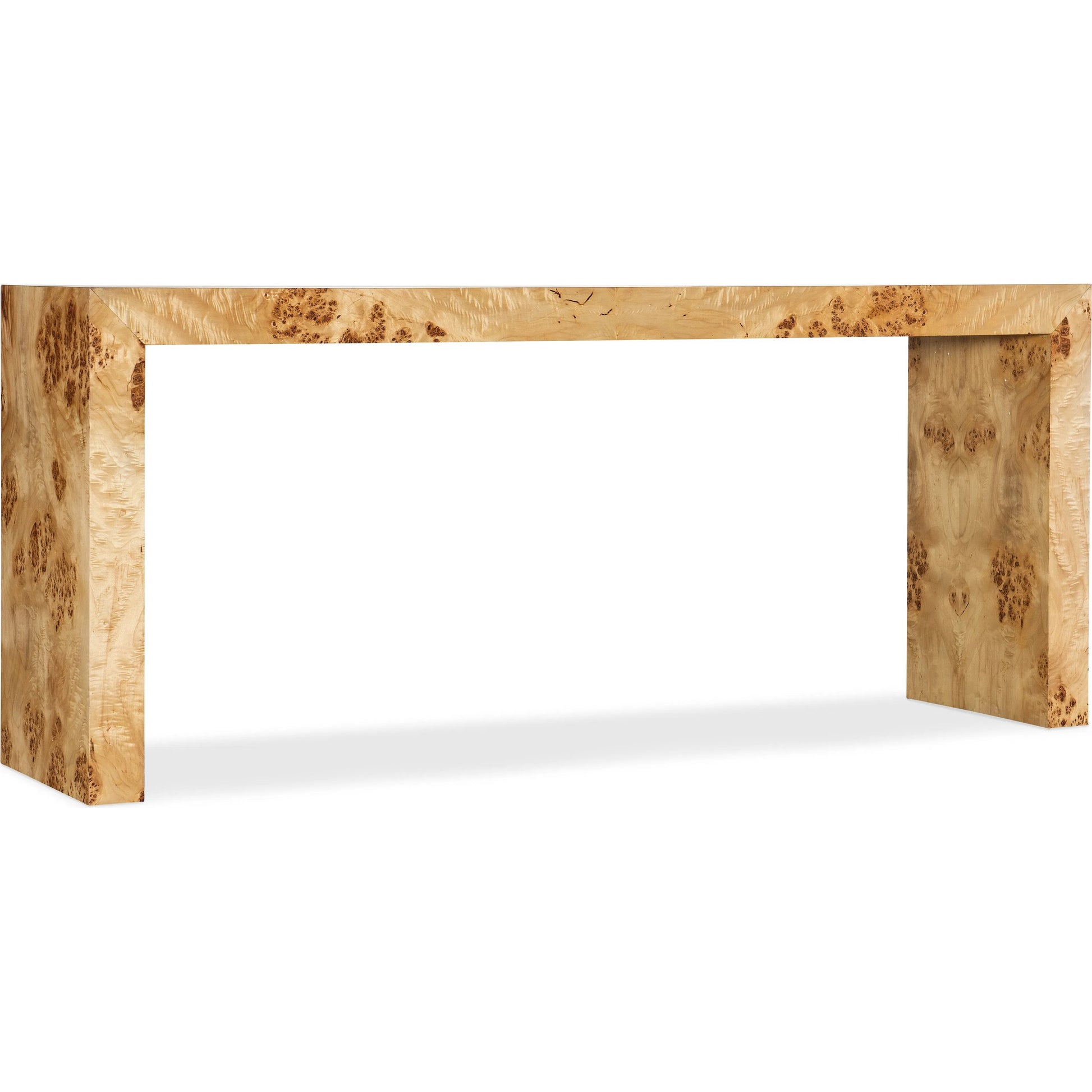Auberon Burl Console Table by Hooker Furniture in light natural burl. Made from unique in a unique style.