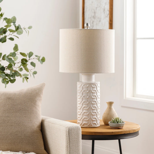 Austell - 29770 by Livabliss in white and glazedbrushed. Made from linen, polyester, ceramic, metal in a coastal style.