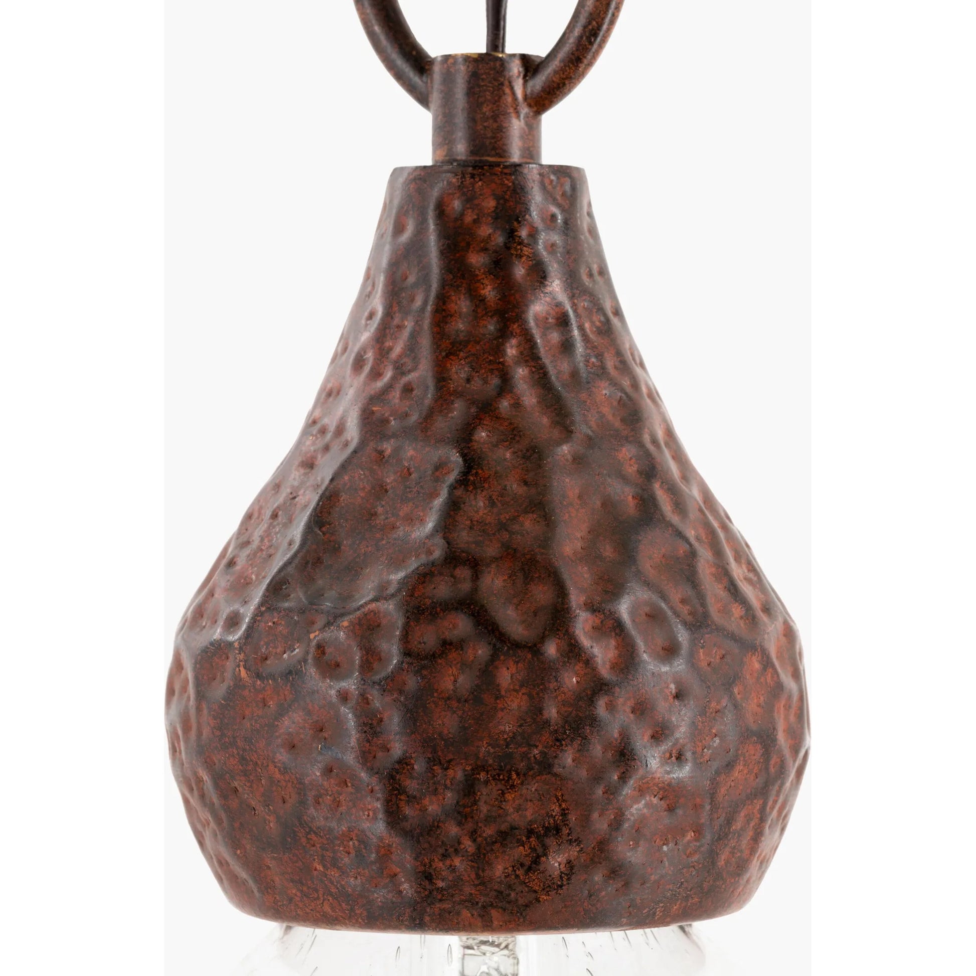 Tenison Indoor/Outdoor Ceiling Light by Surya in clear, translucent, rust and hand finished. Made from glass, metal in a modern style.