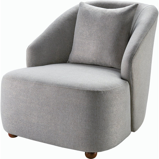 Cates Accent Chair - 497043 by Surya in upholstery: medium gray, base: wheat and wood finish. Made from polyester, beech wood, polyurethane foam in a modern style.