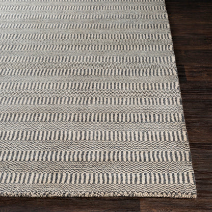 Teton TET-1000 Rug by Surya in deep teal, charcoal, light beige. Made from 100% wool in a unique style.