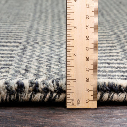 Teton TET-1000 Rug by Surya in deep teal, charcoal, light beige. Made from 100% wool in a unique style.