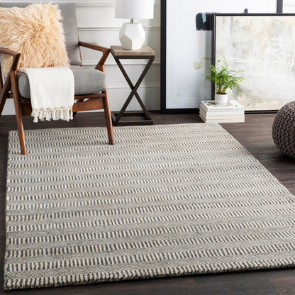 Teton TET-1000 Rug by Surya in deep teal, charcoal, light beige. Made from 100% wool in a unique style.