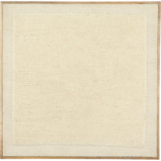 Cesar by Arch & Plane in textured art in a natural wood float frame. Made from woven wool rug, wood frame in a unique style.