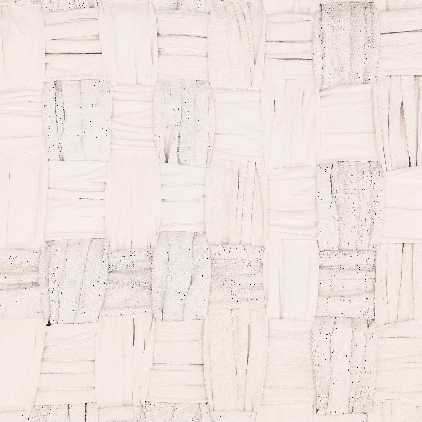 002 SI-2533139 | Closeup | Mohammad by Arch & Plane in white. Made from draped sheeting, burlap fabric in a unique style.