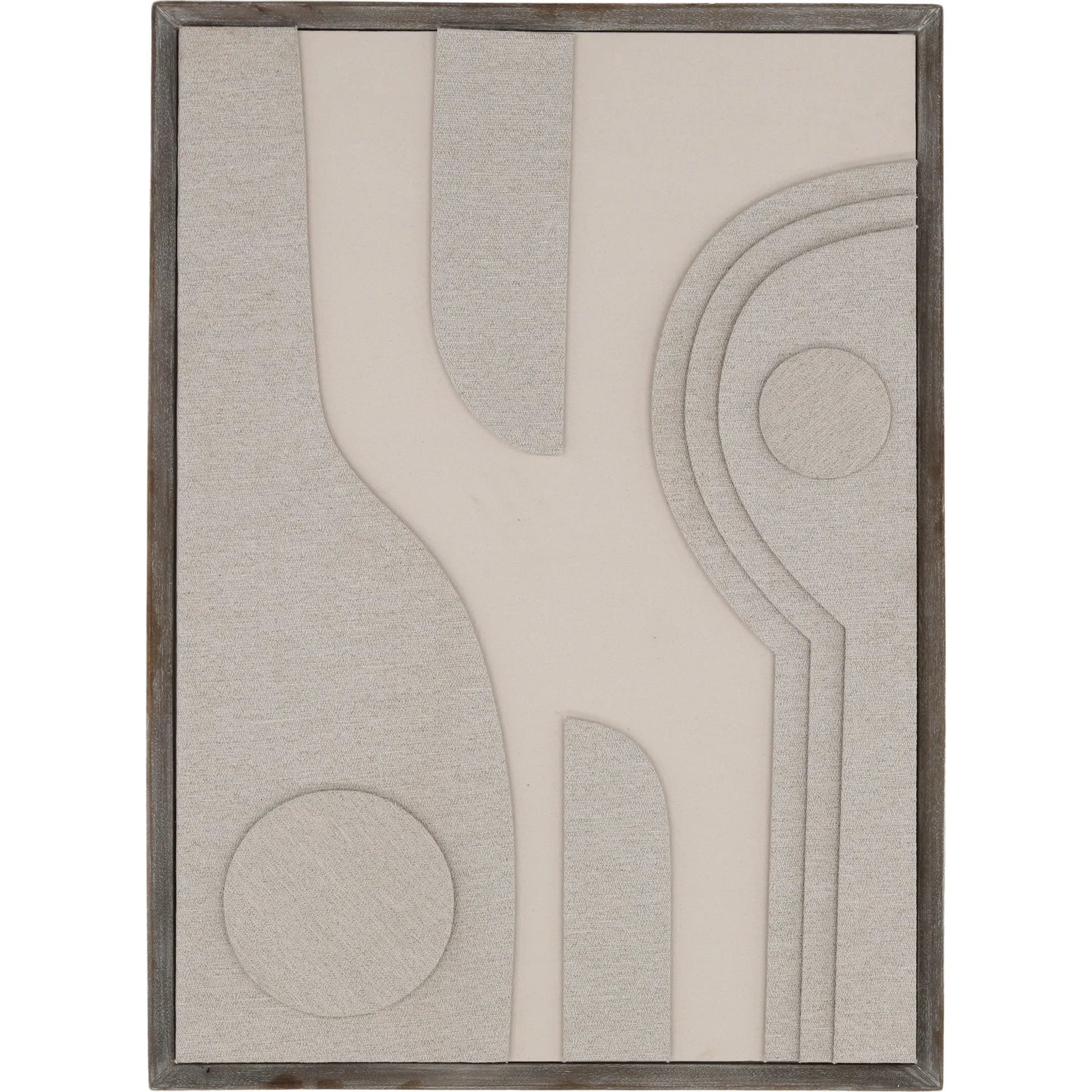 Pierce by Arch & Plane in textured art in a brown float frame. Made from cotton fabric, mango wood frame in a unique style.