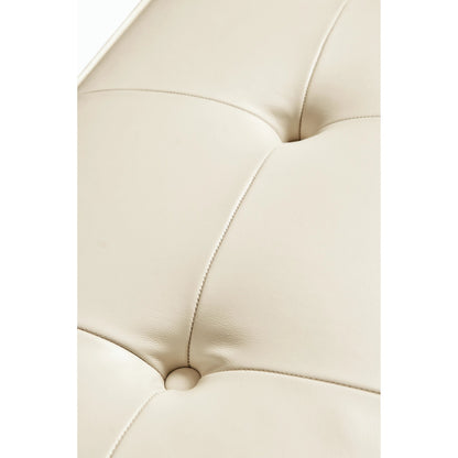 Luxe Gilded Iron & Cream Leather Bench by Jonathan Charles in gilded gold. Made from iron in a modern style.