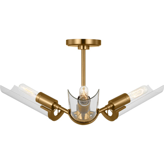 Mezzo Extra Large Flush Mount by Visual Comfort & Co. in burnished brass. Made from unique in a unique style.