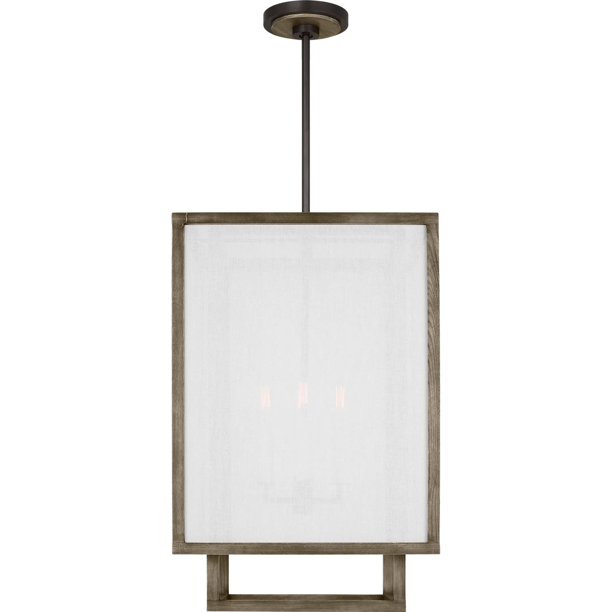 Brockway Medium Lantern by Visual Comfort & Co. in weathered oak wood. Made from unique in a modern style.