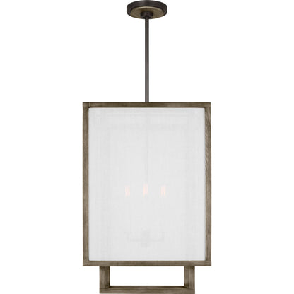 Brockway Medium Lantern by Visual Comfort & Co. in weathered oak wood. Made from unique in a modern style.