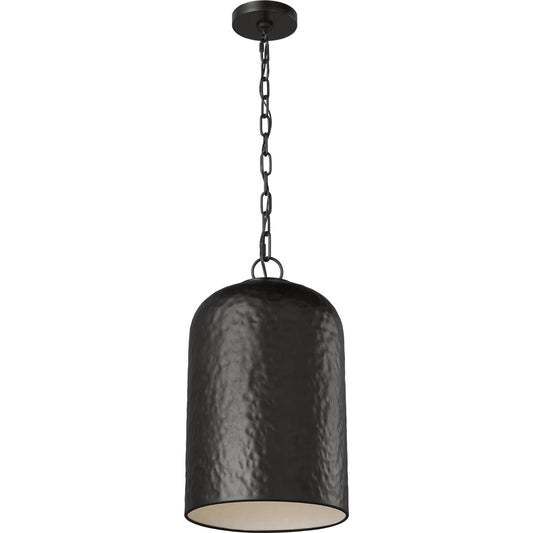 Buckner Tall Pendant by Visual Comfort & Co. in aged iron. Made from steel in a modern style.