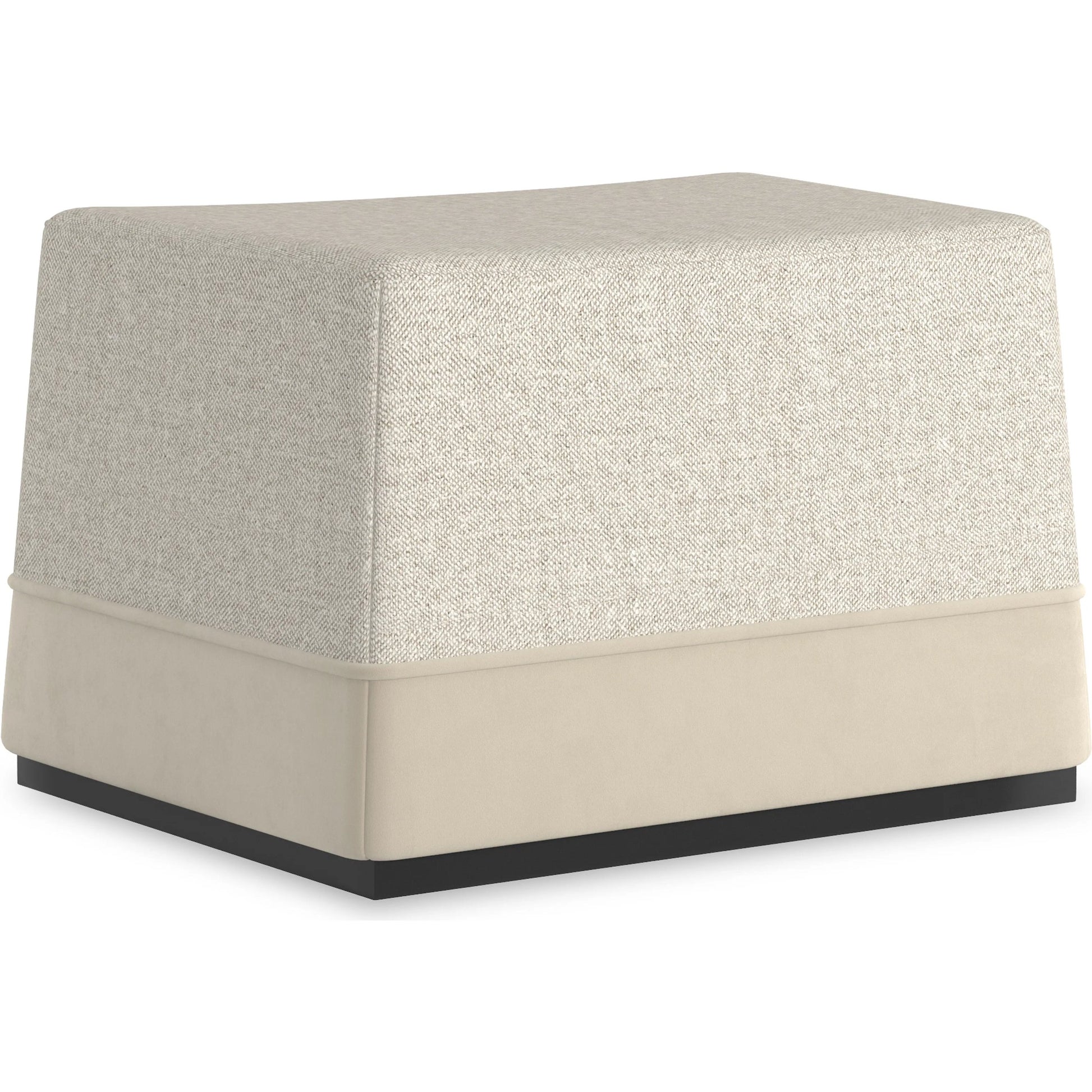 Et Voila Ottoman by Caracole in mottled grey, pumice and dark chocolate. Made from birch in a unique style.