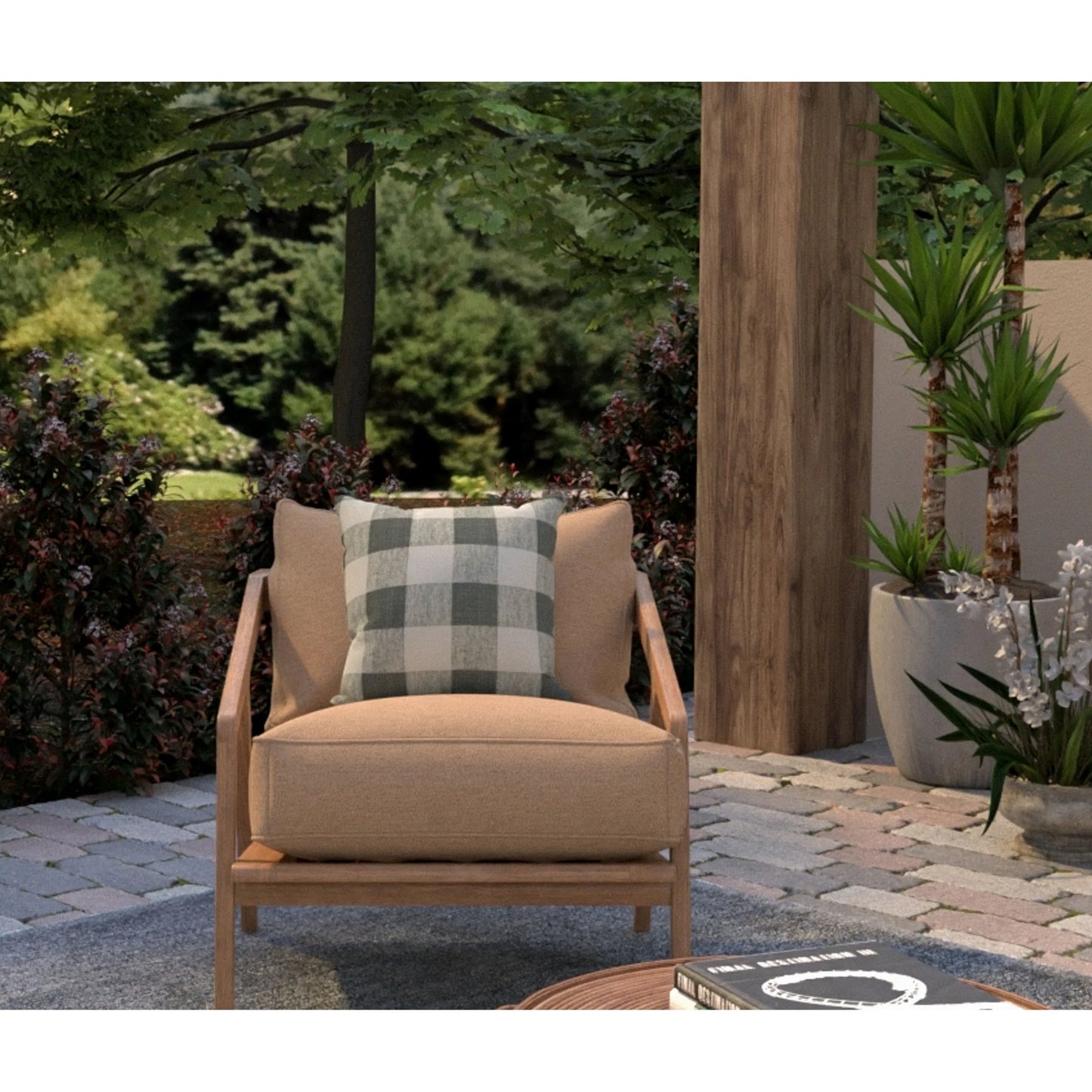 004 SI-2023555 | Lifestyle | Palestine Indoor/Outdoor Pillow by HedgeApple Essentials in grey, white. Made from polyester in a transitional style.