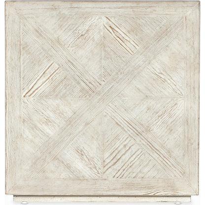 Commerce & Market Block Buster End Table by Hooker Furniture in whites, creams, beiges and white finish. Made from pine veneers in a modern style.