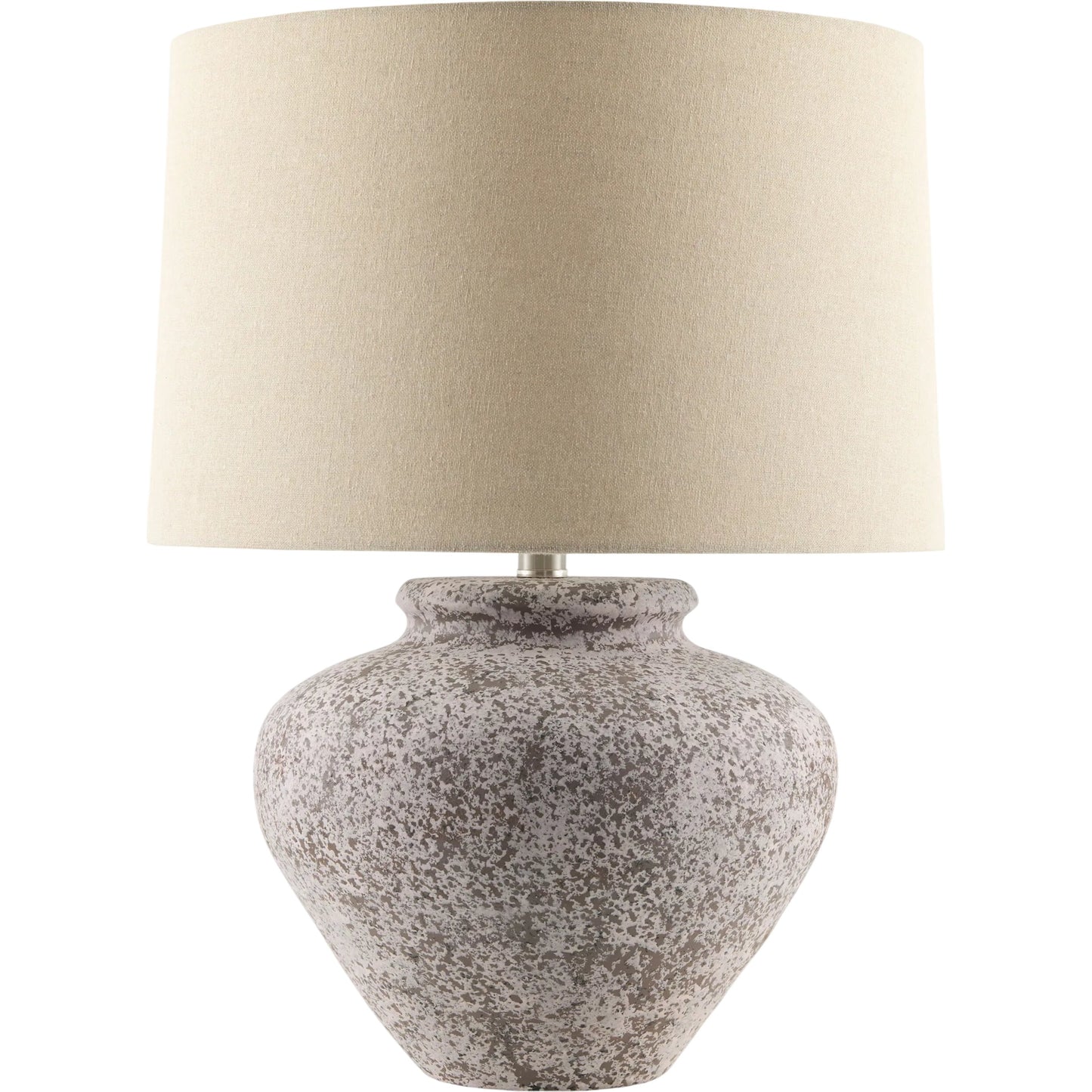 001 SI-2528745 | Primary Silo | Tiggie Accent Table Lamp by Livabliss in white, translucent, metallic nickel, gray and plated, painted. Made from ceramic, linen, iron in a unique style.