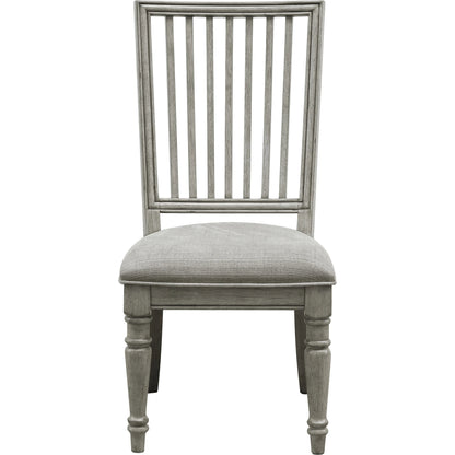 Madison Ridge Side Chair (Set of 2) by Pulaski Furniture in bluff grey. Made from asian hardwood, oak veneers, fabric in a traditional style.