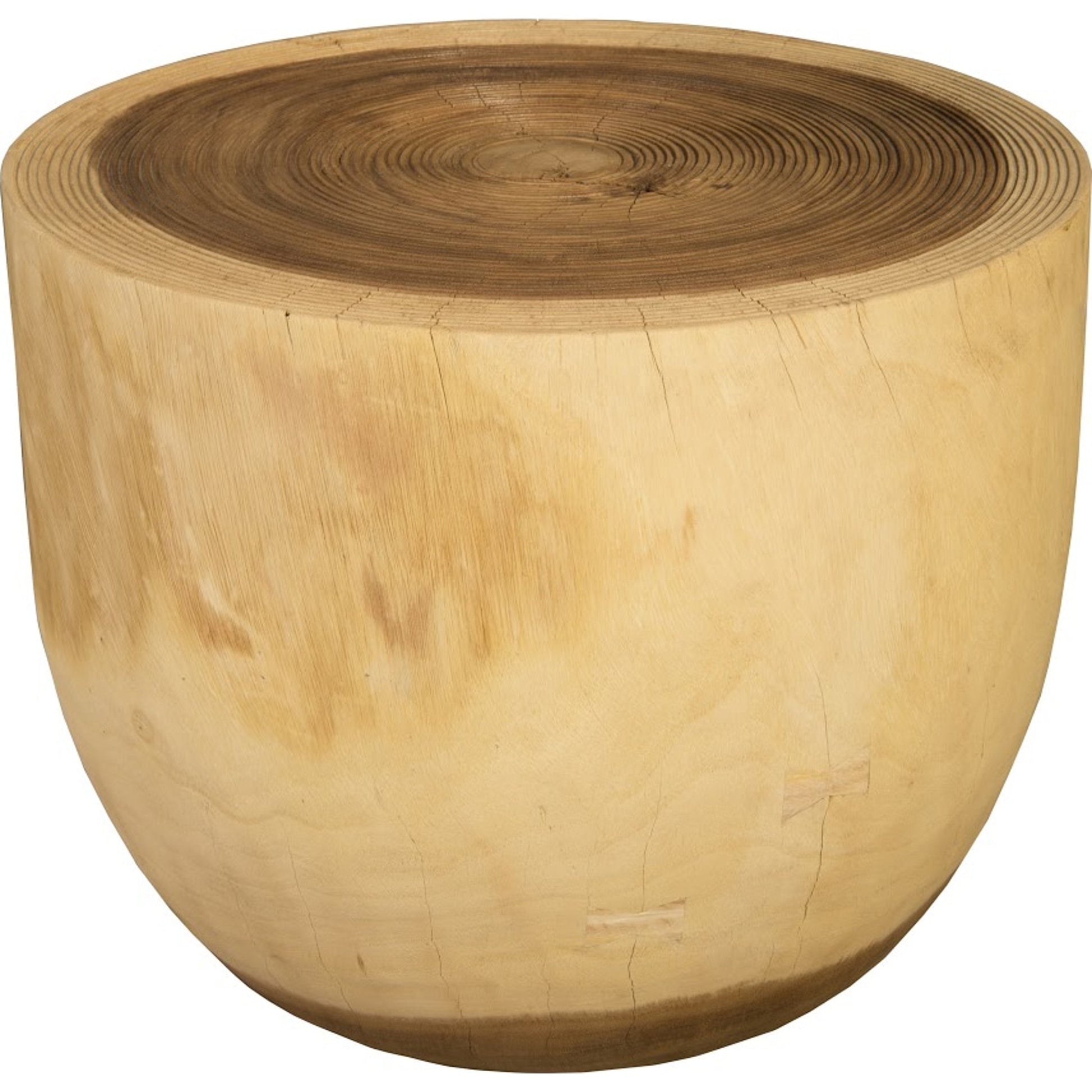 Lathe Side Table by Phillips Collection in brown. Made from wood in a modern style.