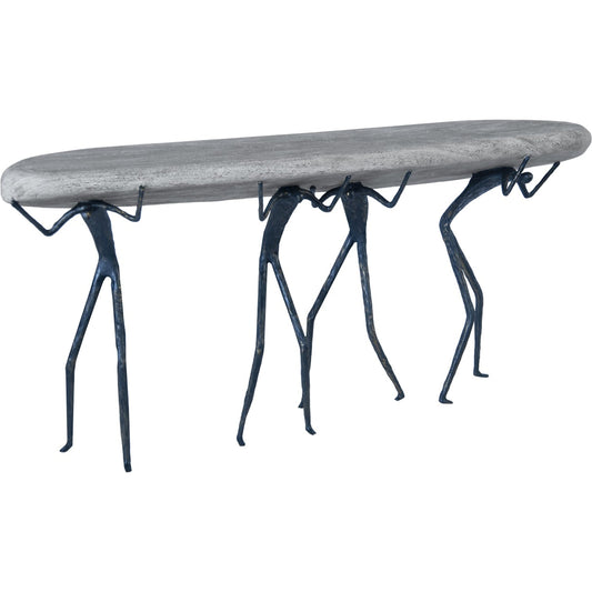 Atlas Rounded Console Table by Phillips Collection. Made from unique in a eclectic & global style.