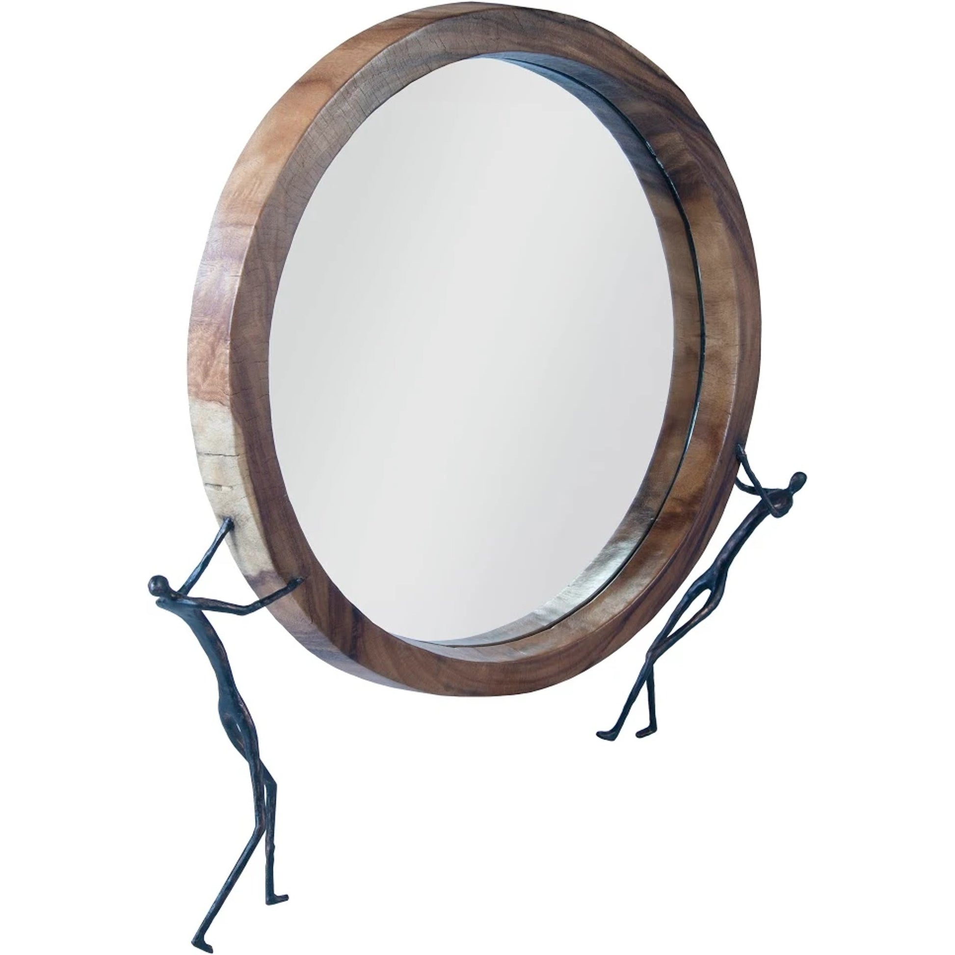 Atlas Mirror by Phillips Collection in gray. Made from wood, chamcha in a eclectic & global style.
