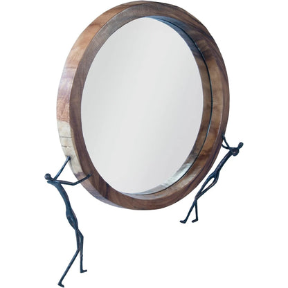 Atlas Mirror by Phillips Collection in gray. Made from wood, chamcha in a eclectic & global style.
