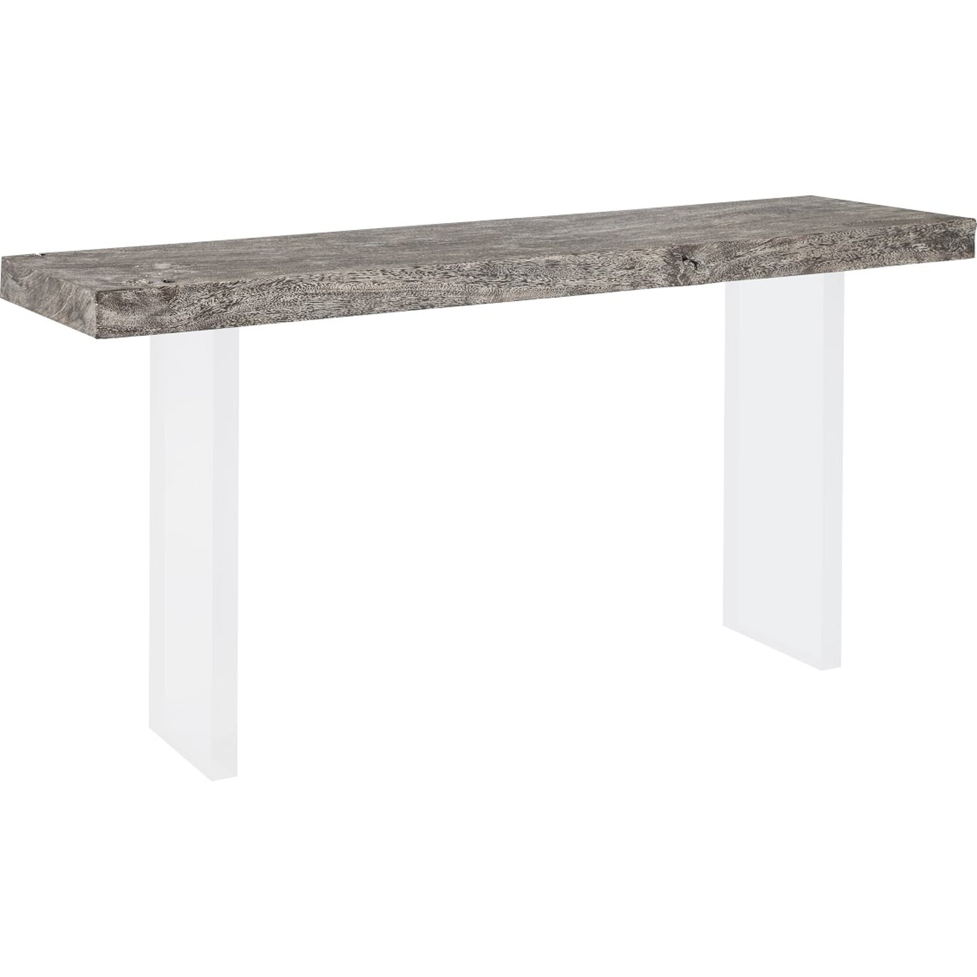 Floating Console Table Gray Stone by Phillips Collection in gray, black and gray stone. Made from wood in a modern style.