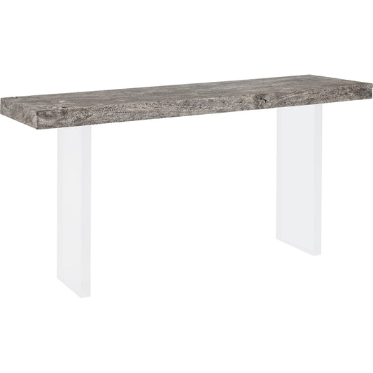 Floating Console Table Gray Stone by Phillips Collection in gray, black and gray stone. Made from wood in a modern style.