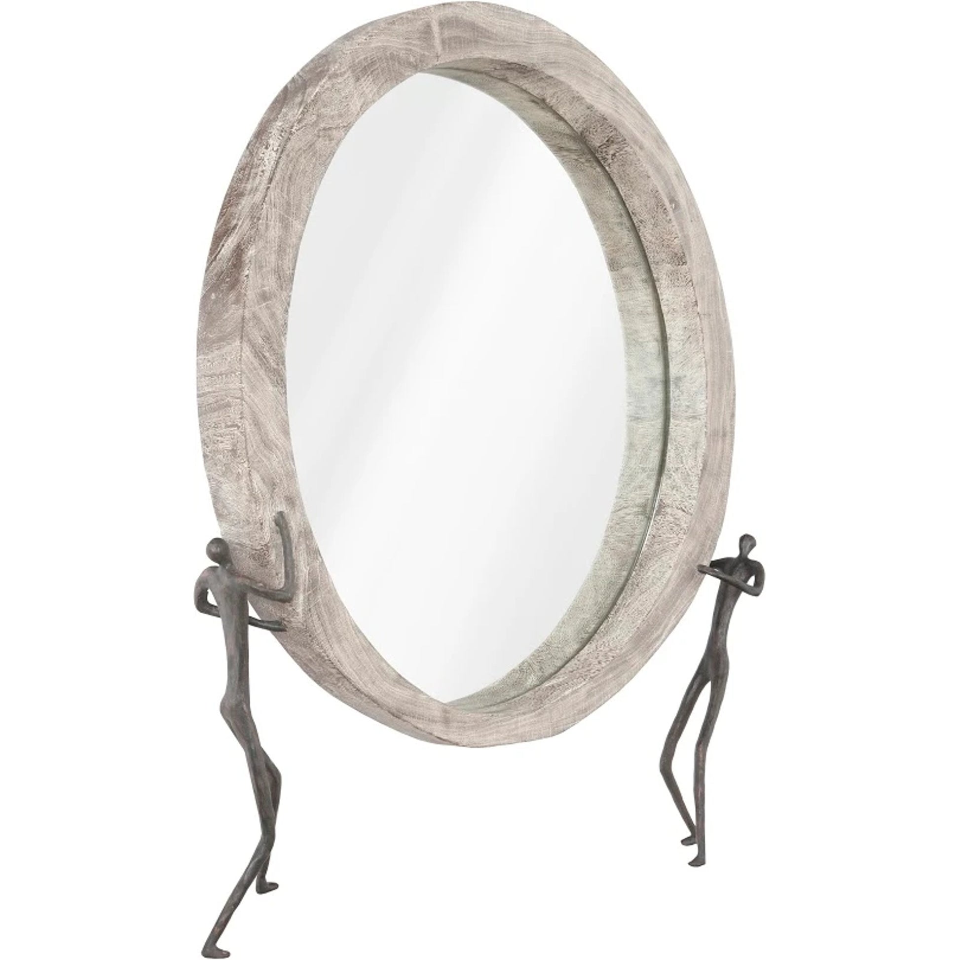 Atlas Mirror by Phillips Collection in gray. Made from wood, chamcha in a eclectic & global style.